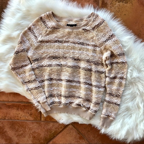 American Eagle Shimmery Pink Striped Sweater - Picture 2 of 5